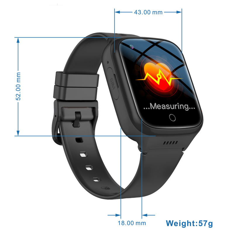 LTE Waterproof Senior GPS Tracker Watch with Fall Down Thermometer D44