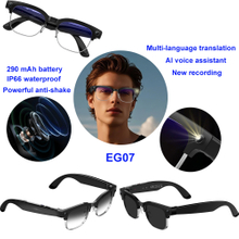 Multi-language translation smart camera glasses with AI voice assistant EG07