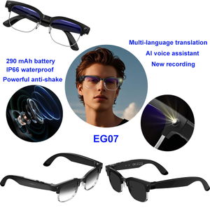 Multi-language translation smart camera glasses with AI voice assistant EG07