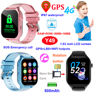 4G Children smart GPS tracking watch with parental control Y49
