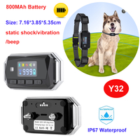 Dog pets training collar with voice vibration shock beep Geo-fence alerts Y32