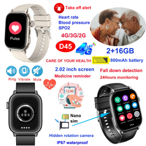 4G Senior GPS Phone Watch with Health Monitoring Blood Pressure SpO2 Removal Alert SOS Button D45
