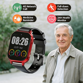 4G IP67 waterproof Elderly tracker watch with fall down detection