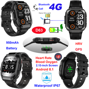 4G China factory IP67 waterproof mobile smart GPS bluetooth watch D63