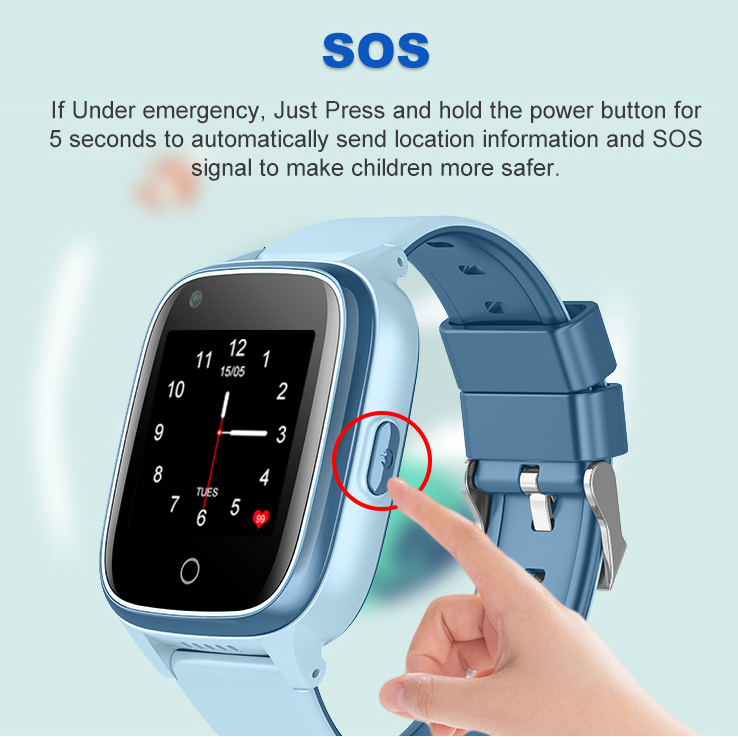 New Launched 4G/LTE Water Resistance Security Kids Smart GPS Watch 
