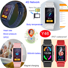 2022 New slim design 4G LTE Waterproof IP67 Senior health care Safety Security GPS Tracker Smart Watch Y46 