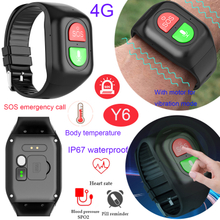 4G Waterproof GPS Bracelet Tracker with HR BP body temperature fall alert Y6