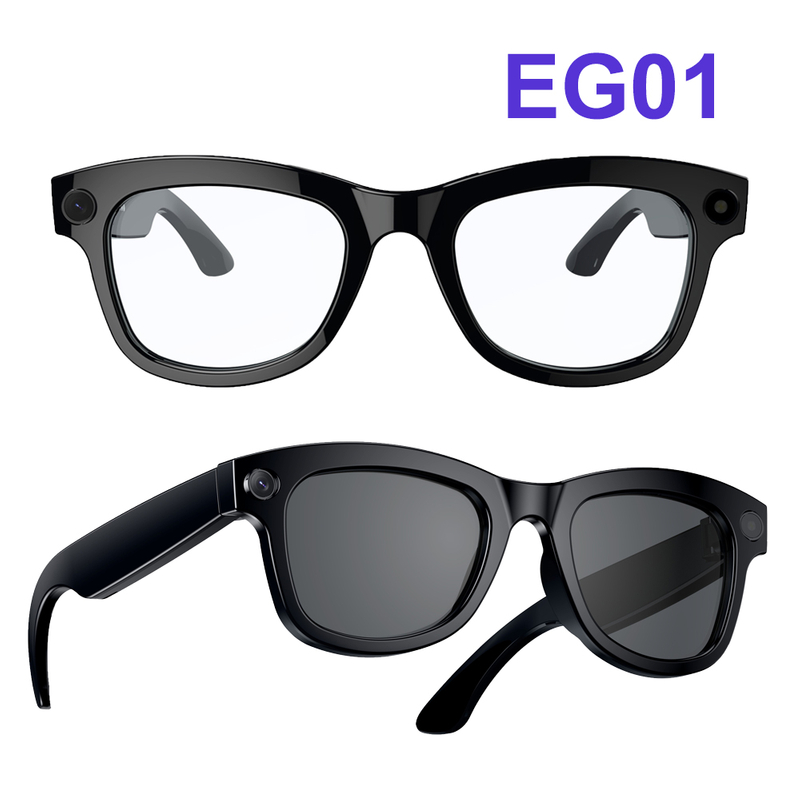 Smart bluetooth camera glasses with AI voice assistant video recording EG01