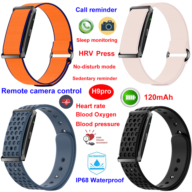 Smart bluetooth wristband with HR BP SPO2 monitoring H9pro