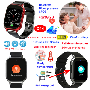 4G IP67 waterproof Elderly tracker watch with fall down detection