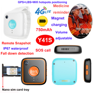 Mini smart GPS tracker with front camera personal alarm emergency Y41S