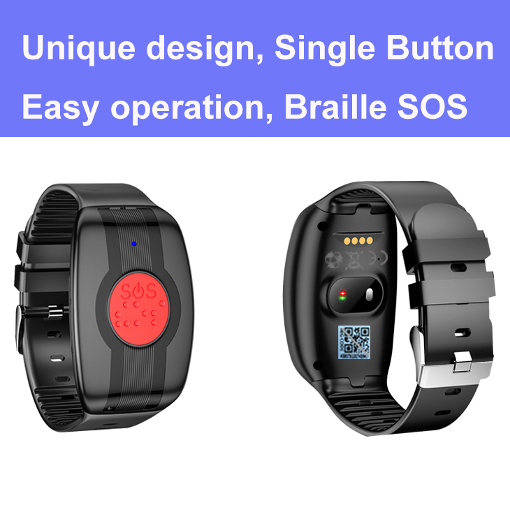 Senior Healthcare GPS Bracelet with heart rate blood pressure SPO2 monitoring 