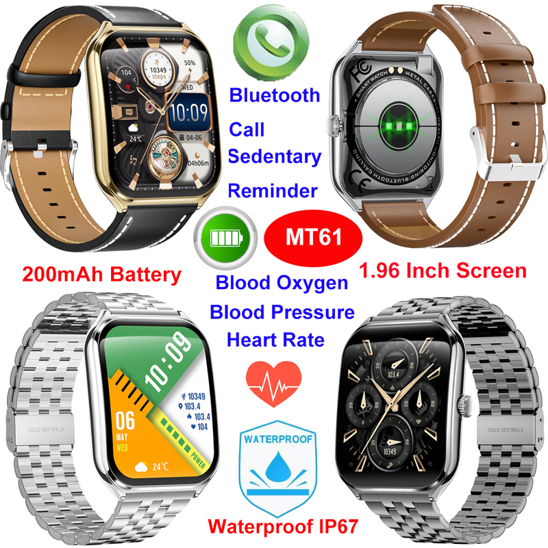New launched mobile smart bluetooth watch for adult healthcare monitoring MT61
