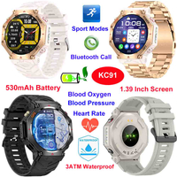 Fashion design China manufacture 3ATM waterproof samrt bluetooth watch KC91