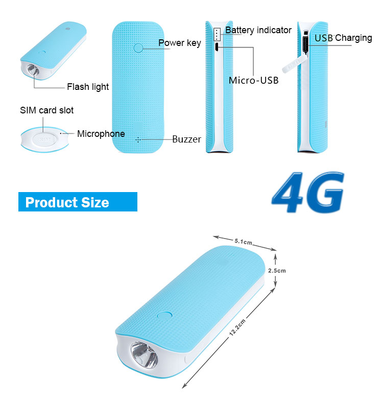 4G Power bank mobile charger GPS Tracking device V40
