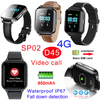 4G LTE Waterproof Senior healthcare fall Down detection GPS Tracker Watch D45