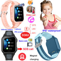 4G Children Smart GPS Tracker Watch with Two Wat Video Call D36U