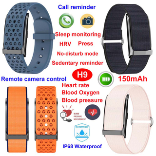  IP68 water resistance smart bluetooth screenless wristband with heart rate BP SPO2 H9