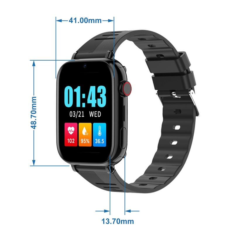 4G Senior Smart GPS Tracker Watch with HR/BP/SPO2 for Fitness Tracking D44U