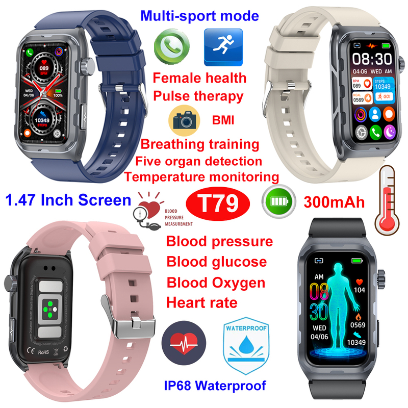 New developed China factory IP68 waterproof digital smart wristband for healthcare monitoring T79