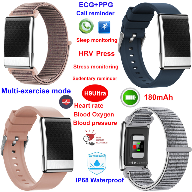  IP68 waterproof ECG+PPG bluetooth bracelet with HP BP SPO2 monitoring H9Ultra