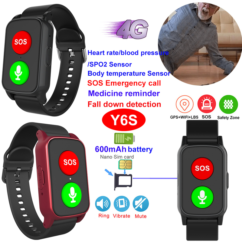  IP67 waterproof 4G GPS bracelet tracker with HR BP SPO2 monitor Y6S
