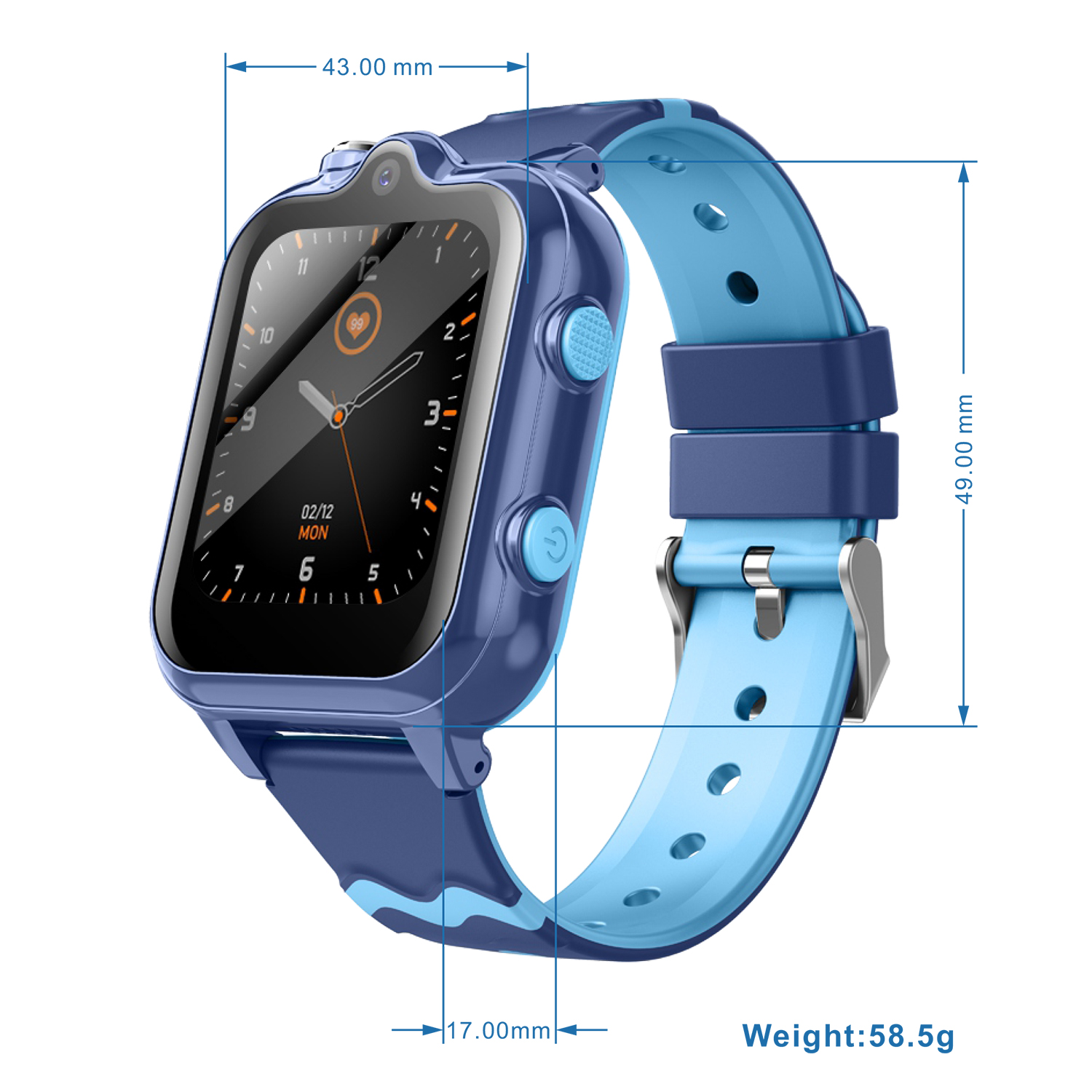 LTE Quality Edgeless IPS screen Dual camera Students GPS tracker watch D49