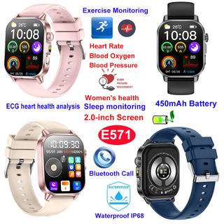 Wodoodporny inteligentny zegarek fitness Bluetooth IP68 z monitorem stanu E571