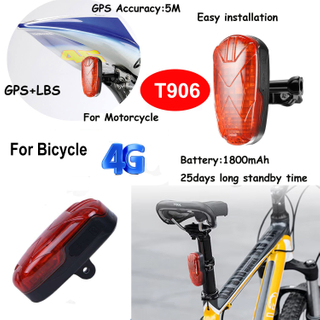 Anti theft 4G Bike Wheelchair GPS Tracker with Shock Sensor T906