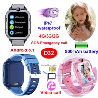 Large screen waterproof 4G Child smart GPS tracker D32