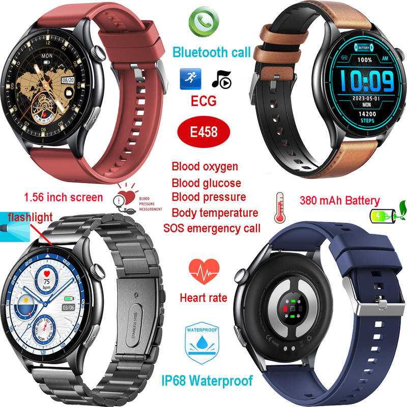 IP68 waterproof Intelligent smart bluetooth bracelet with senior monitoring E458