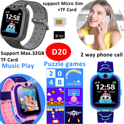 Touch Screen Phone Children Wrist Smart Watch With Camera Game SOS Music Player D20