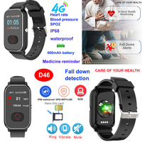 Senior healthcare 4G slim design GPS watch Tracker D46