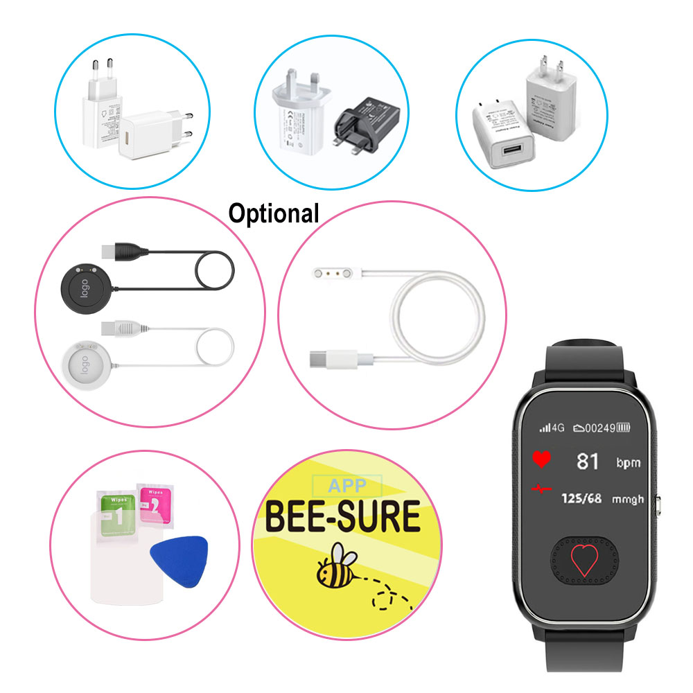4G tiny Elderly GPS Tracker watch with Fall down alert D46