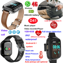 4G Waterproof body temperature senior healthcare GPS Tracker Watch D41