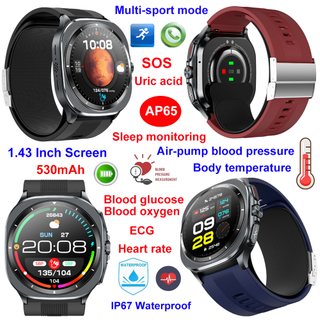  Air pump IP67 waterproof smart bracelet with ECG HR BP SPO2 monitoring AP65