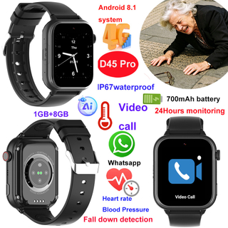 4G long battery life portable GPS tracker watch with safety zone setup for fall down alerts D45Pro