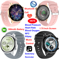 Promotion gift IP68 waterproof senior healthcare smart bluetooth watch HK75