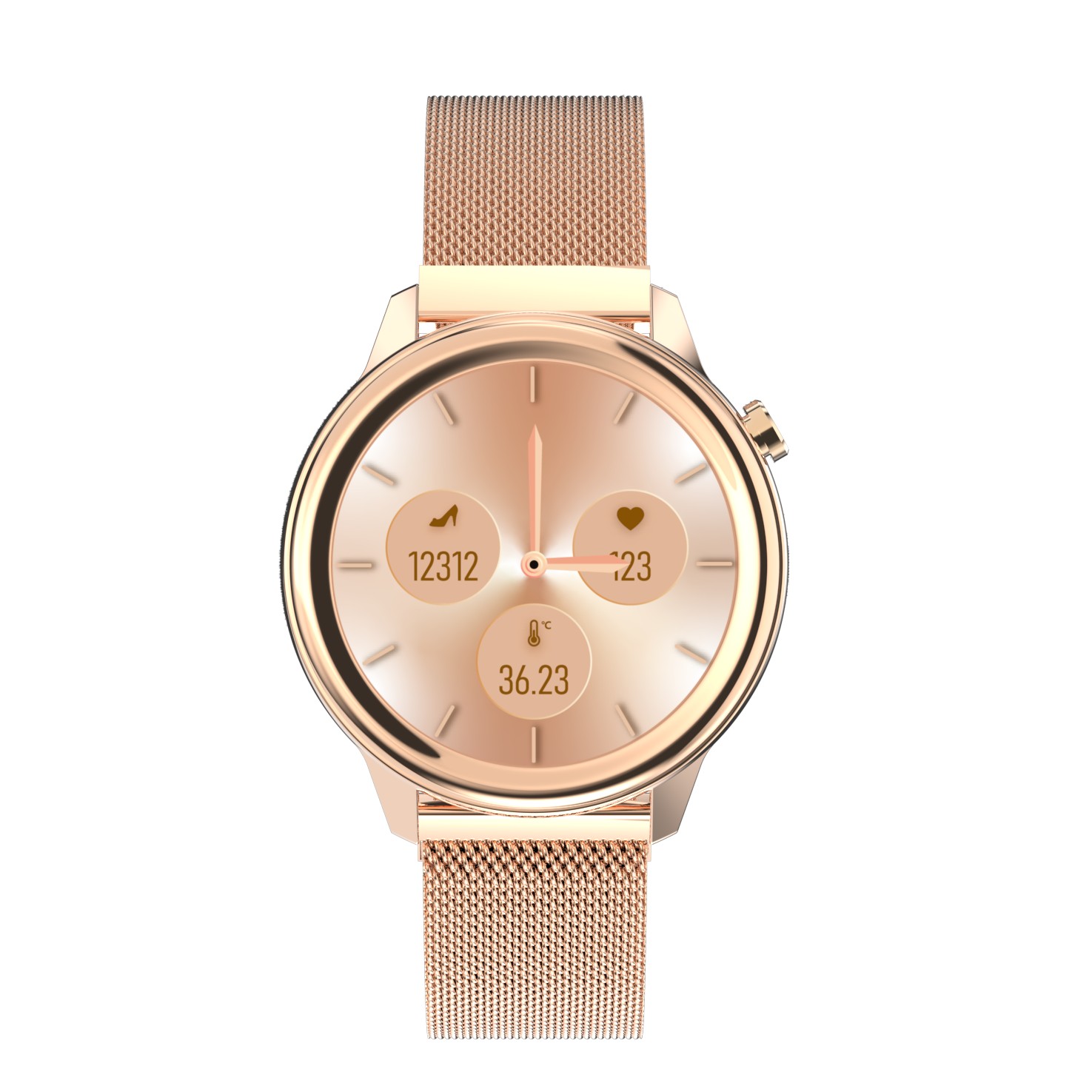 Women Lovely Waterproof Metal Band Smartwatch Bracelet for Ios Android 
