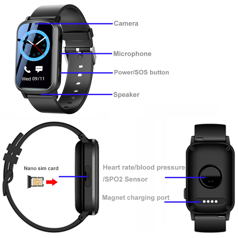 4G slim design Senior GPS Tracker watch with Fall down alert Y42U