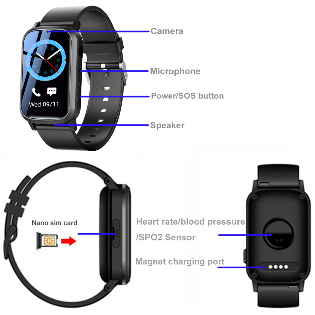 4G slim design Senior GPS Tracker watch with Fall down alert Y42U