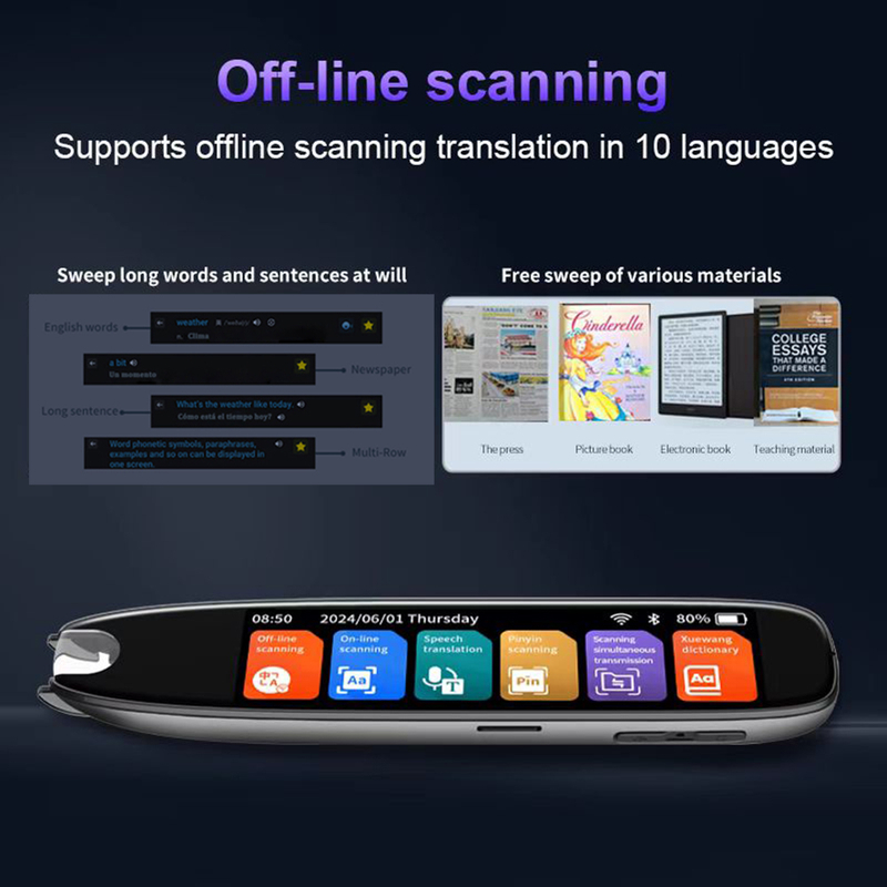 WiFi portable realtime language translation pen with offline and online translator SP65