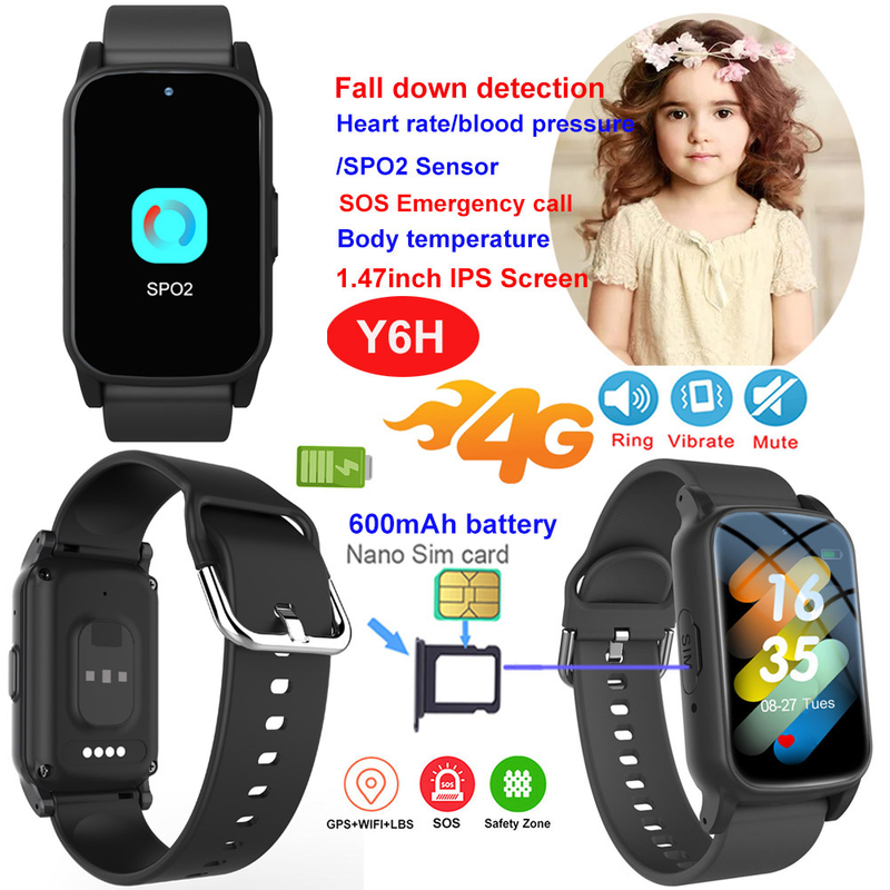 4G kids IP67 waterproof smart watch GPS tracker with realtime location Y6H