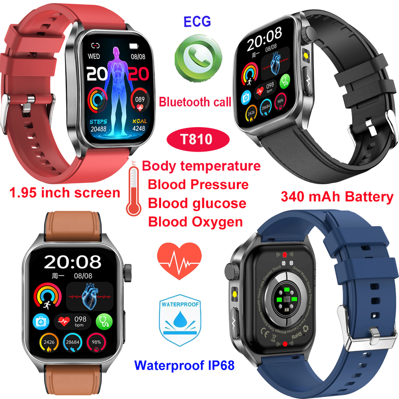 IP68 waterproof senior bluetooth smart bracelet with senior healthcare T810