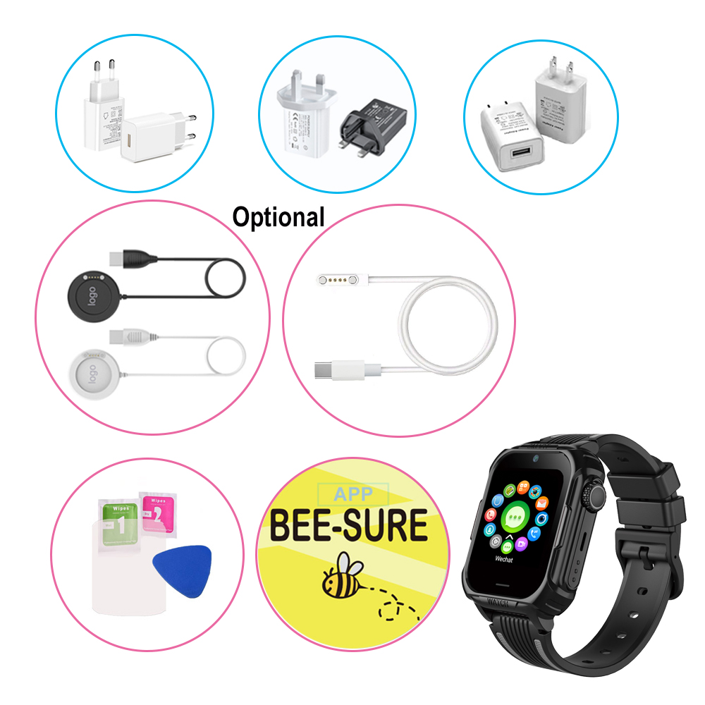 LTE parental control GPS watch tracker with SOS panic button D52C
