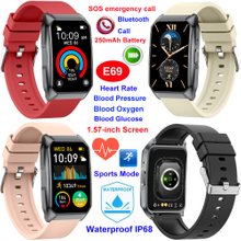 New launched China manufacture IP68 waterproof elderly smart bluetooth watch E69