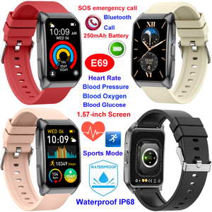 New launched China manufacture IP68 waterproof elderly smart bluetooth watch E69