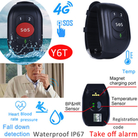 4G thermometer waterproof Parents GPS Tracker bracelet with Fall alarm 