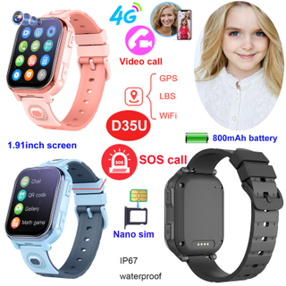 4G Large Screen Kids GPS Tracker Watch D35U