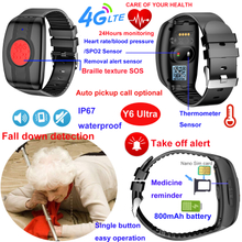 4G waterproof Elderly GPS bracelet Tracker with removal alert Y6 Ultra